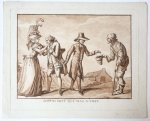  - [Antique print, aquatint] HONNI SOIT QUI MAL Y VOIT, published ca. 1795.