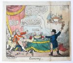 Cruikshank, George (1792-1878) - [Satirical print/spotprent] Economy/De economie (Koning George IV met zijn maitresse).