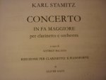 Stamitz; Karl - Concerto in Fa Maggiore per clarinetto e orchestra; Riduzione per clarinetto e pianoforte