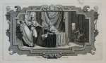Jan Caspar Philips (1680/1700-1775) - Antique print, etching and engraving | Solomon writing the Book of Wisdom/De wijsheid van Salomo, published 1744, 1 p.