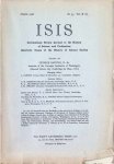 George Sarton - ISIS International Review devoted to the History of Science and Civilization Quaterly Organ of the History of Science Society N° 33, Vol X (1) March 1928 George Sarton - ISIS International Review devoted to the History of Science and Civilization Quaterly Organ of the History of Science Society N° 33, Vol X (1) March 1928