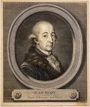 Unknown maker - [Antique portrait print, etching, 1786] Portrait of Jean Hoze, aka Johannes Hotze (Portret van Johannes Hoze), published 1786, 1 p.