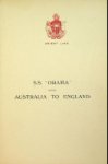 Orient Line - Brochure ss Orama, Australia to England 1937