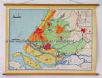 Bakker, W. en Rusch, H. - Schoolkaart / wandkaart van Zuid-Holland