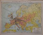 antique map (kaart). - Die Volksdichte in Europa um 1900. (Map of Europe).