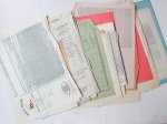  - Legal documents: French, German and English contracts and terms and conditions (diverse Franse, Duitse en Engelse juridische documenten).