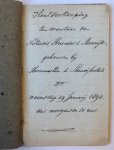 [VEILINGBOEKJE ONROEREND GOED] - [Manuscript, Veilingboekje betreffende onroerend goed Steenwijkerwold, Overijssel] Houtverkooping te Steenwijkerwold, Notaris Huendert te Steenwijk, 1890.