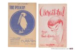 Martin, Ray, Pierre d'Amor, Henri Falk, S. Rausch. (H. Cerrutti & G. de Scevola illustr.) - 4 partititions musicales (fox-trot chanté). Pt. format: 1) Heaven isn't far. (Le ciel n'est pas loin). Slow fox-trot. Music and words by Ray. Martin. Paroles françaises de Bob Jacqmain. Texte en français et en anglais. - 2) The pelican. Fox-tr...