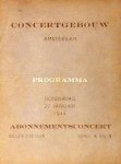 Gieseking, Walter: - [Programmzettel] Programma Abonnementsconcert Serie A en B. Dirigent: Frits Schuurman .Solist: Walter Gieseking, piano