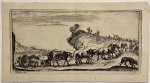 after Stefano della Bella (1610-1664) - Antique print, etching | Cannon drawn by horses [Kanon getrokken door paarden], published ca. 1650, 1 p.