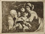 Anonymous - Antique print, etching and aquatint | Holy family (Heilige Familie), published ca. 1650, 1 p.