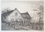 Jong, Antoine Jacob "Toon" de (1879-1978) - Etching/ets: "Oudste huis te Laren, Laren no. 7". Oldest house in Laren, 't Gooi.