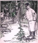 Jan Sluijters - Spotprent over prins Hendrik die de Veluwe voor zichzelf neemt