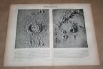  - Antieke prent - Maan Maanlandschappen Kraters   - Circa 1875