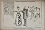 Braakensiek, Johan (1858-1940) - [Original lithograph/lithografie by Johan Braakensiek] Amsterdamsche gemeenteraadsleden en de stad "Amsterdam", 28 Januari 1893, 1 pp.