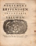 GELDERLAND. - Gerevideerde en geamplieerde reglement op d'aditie van erffenissen onder beneficie van inventaris in den quartiere van Veluwen.