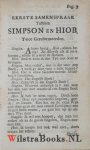 Kauffmann, Georg, - Vier Zamenspraken tusschen Hiob en Simpson, Twee Gereformeerde Burgers en Lidmaten. Over den Heidelbergsen Catechismus waar in de hondert en negen en twintig Vragen, daar in vervat, grondig onderzogt, en met bondige Aanmerkingen op het allerdu...