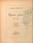 Friboulet, Georges: - Quatre pièces pour piano