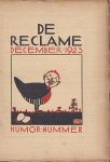 RECLAME, De - De Reclame. 4e jaargang nr. 12. Humor-nummer.