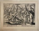 Circle of Hendrick Goltzius (Dutch (active Haarlem), 1558–1617) After Maarten de Vos (Flemish, 1532–1603) - Antique print, engraving I The Martyrdom of Saint Thomas, published 1589 or 1643, 1 p.