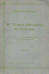 Diversen - Compte Rendu du XI me Congres International de Pharmacie Tome II
