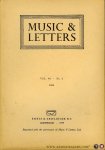 WESTRUP, J.A. (Edited by) - Music & Letters. A Quarterly Publication. Volume 49 - No. 3, 1968