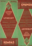 UTRECHT- PROVINCIE-LANDKAART - Sleeswijk's kaart van Utrecht. Naar officieele gegevens bewerkt voor wandelaars, wielrijders en automobilisten, voor school, kantoor en huiskamer. Met nauwkeurige afstandsbepaling in kilometers tusschen de plaatsen. (Ca. 1940).