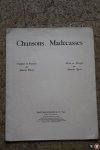 RAVEL, Maurice / Parry, Evariste - Chansons Madécasses. Edition originale pour chant, flûte, violoncelle et piano. Traduites en Francais par Evariste Parry. Mises en Musique par Maurice Ravel