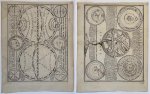 Jacques Chiquet (1673-1721) - Antique print, etching and engraving | Celestial and Terrestrial globes (wereldbol met diverse territorien en systemen), published ca. 1719, 2 pp.