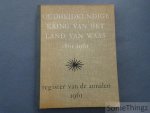 N/A. - Oudheidkundige Kring van het Land van Waas 1861 - 1961. Register van de annalen 1961.