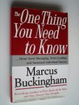 Buckingham, Marcus - The One Thing You Need to Know, About Great Managing, Great Leading and Sustained Individual Success
