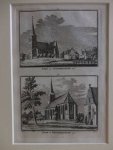 Blokker. - Kerk van Oosterblokker, 1726/ Kerk van Westerblokker, 1726.