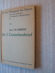 Herfst, Dr. J.W. - De I Corinthenbrief / Uit den Wijngaard des Heeren VII