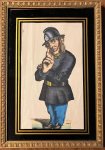 Joseph Scholz (fl. 1850-1880) - Framed lithography, satire | Fireman (brandweerman), published ca. 1860, 1 p.