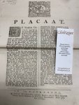  - Placaat De Staaten Geneaal der Vereenigde Nederlanden. 16 October 1789.