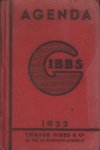 Agenda Gibbs 1932 - Agenda Gibbs 1932. Complet avec publicites et buvards humoristiques (met advertenties en spotprenten)