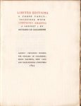 LE GALLIENNE, Richard - Limited Editions. A Prose fancy: together with Confessio Amantis, A Sonnet. (Bookplate of Gerrit Komrij).