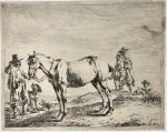 Dirk Stoop (1610-c.1686) - Antique print, etching | Man holding a horse by the bridle [1 of the set of 12 horses], published 1651, 1 p.