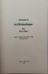 NN - Almanach ecclésiastique des Pays-Bas pour l'année bissextile 1780. Troisième partie.