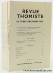 Thomisme - Thomas d'Aquin - Revue Thomiste : - Revue Thomiste. Revue doctrinale de théologie et de philosophie. CXIe année - T. CIII - No 1-4 - 2003
