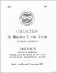 Hartveld, S. - Catalogue des tableaux anciens et modernes, porcelaines de Chine et du Japon, objets d'art, argenteries, bijoux, une voiture automobile "Lincoln" provenant de la collection de monsieur C. van Biesen et autres amateurs