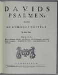 Camphuysen, Dirk Rafaelsz. / Oudaen, Joachim - Davids Psalmen, Nieuwlyks op Rym-maat Gestelt. De Vierde Druk.