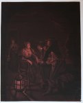 Captain William Baillie (1723-1810) after Gerard Dou (1613-1675) - Antique print, mezzotint | Interior with four people, published 1774, 1 p.