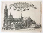 Pieter van der Borcht (c. 1530–1608) [?] or Frans Hogenberg (1535–1590) [?] - [Antique print, engraving] The Cathedral of Our Lady in Antwerp/Onze-lieve-vrouwekathedraal in Antwerpen, published 1612.