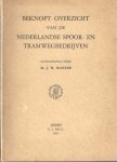 Sluiter, J.W. - Beknopt overzicht van de Nederlandse spoor- en tramwegbedrijven Sluiter, J.W. - Beknopt overzicht van de Nederlandse spoor- en tramwegbedrijven