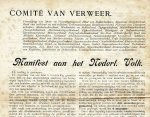 SPOORWEGSTAKING 1903 - Manifest aan het Nederl. Volk (Vlugschrift van het Comité van Verweer om arbeiders tot steun aan de regering over te halen).