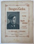  - [Magazine, music, The Hague] TONAIRE, HAAGSE ACHTERBUURT, MUZIEK--- Muziekblad 'Steegjes-gedoe, type uit een Haagsche achterbuurt, vervaardigd en voorgedragen door Eduard Tonaire, Holl. humorist'. Uitg. Roem, Amsterdam, groot 4°, 4 pag., gedrukt.