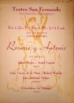 Sevilla und Tanz: - [Programmheft] Teatro San Fernando. Rosario y Antonio con la colaboración de Julián Perera - Angel Currás pianistas, Juan García de la Mata, Rafael Nogales, Juan Antonio Agüero guitaristas, Victoriano de Málaga cantaor  Divadelní casopis / ...