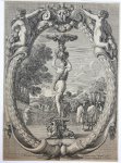 Lepautre, Jean (1618-1682) - Landscape in ornamental cartouche.