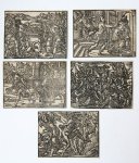 Master K (16th century) - [Antique prints, woodcuts] Five Bible illustrations/Vijf bijbelillustraties, published 16th century.